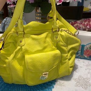 Brand-new neon green handbag